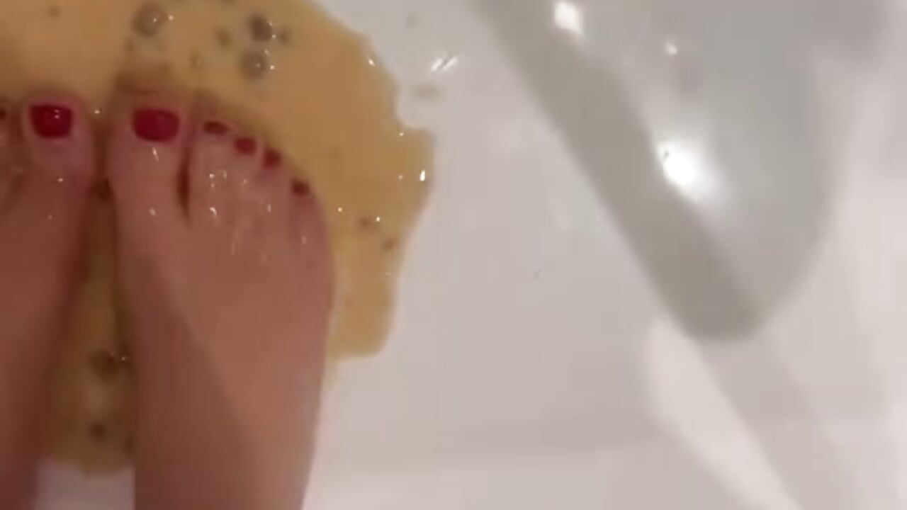 Mushroom soup over toes feet