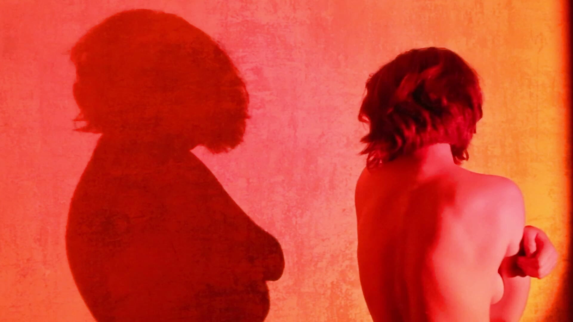 Bare back in red