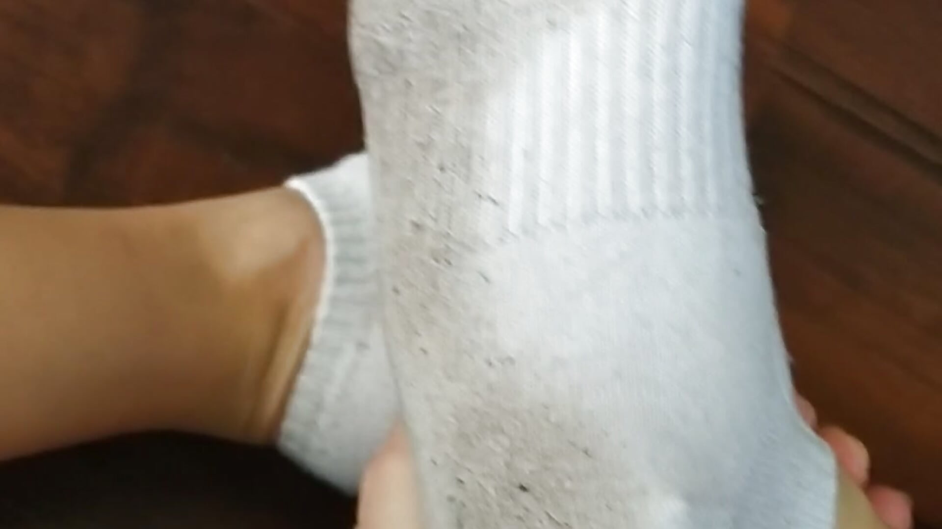 Dirty white sock check - video by SluttyBanana cam model