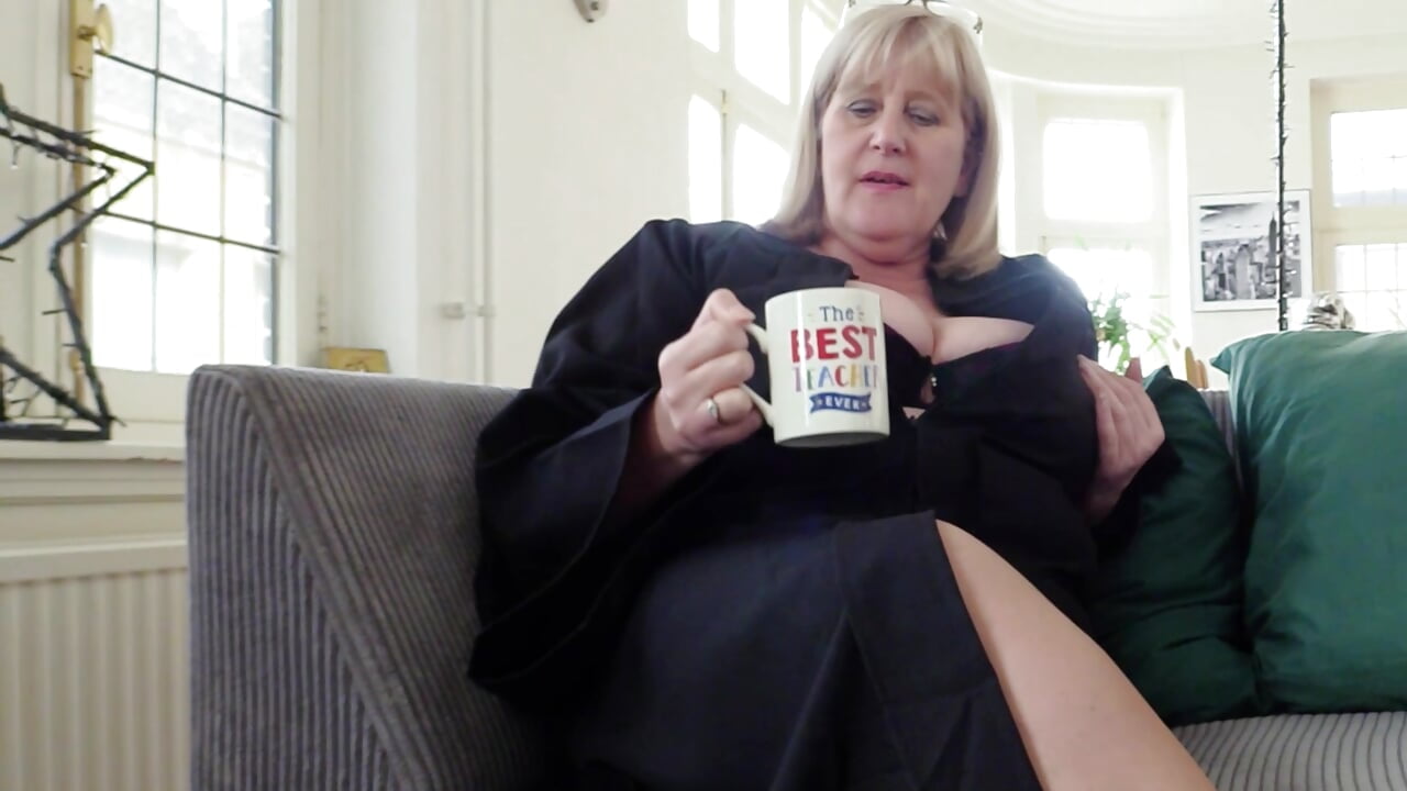 Your teacher makes a coffee in the staff room and can’t resist a finger fuck. - video by catherinecan69 cam model