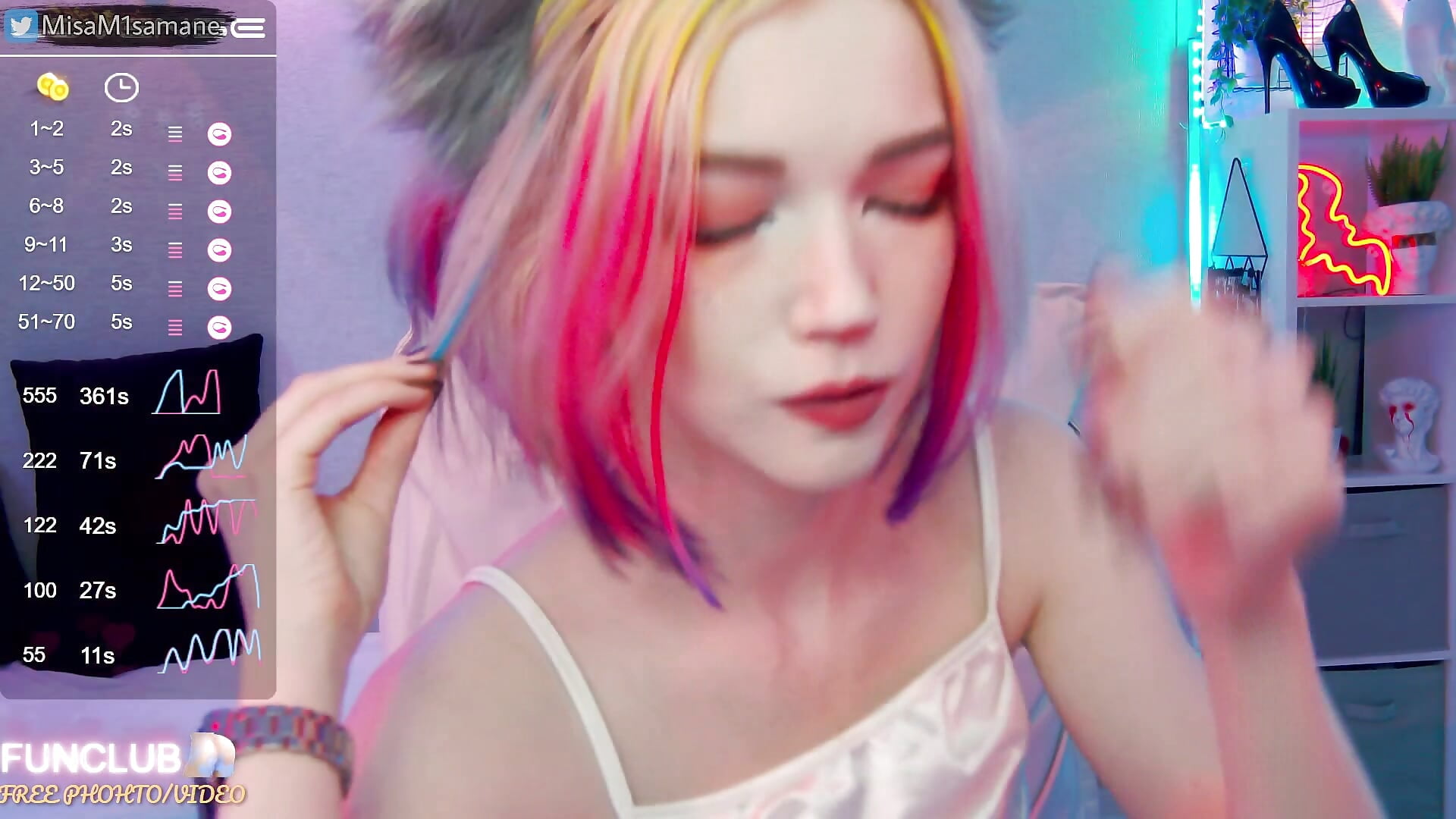 my rainbow hair - video by Misamane cam model