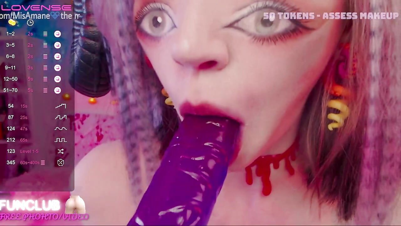 Are you sure you want to see this? Halloween makeup, blowjob - video by Misamane cam model