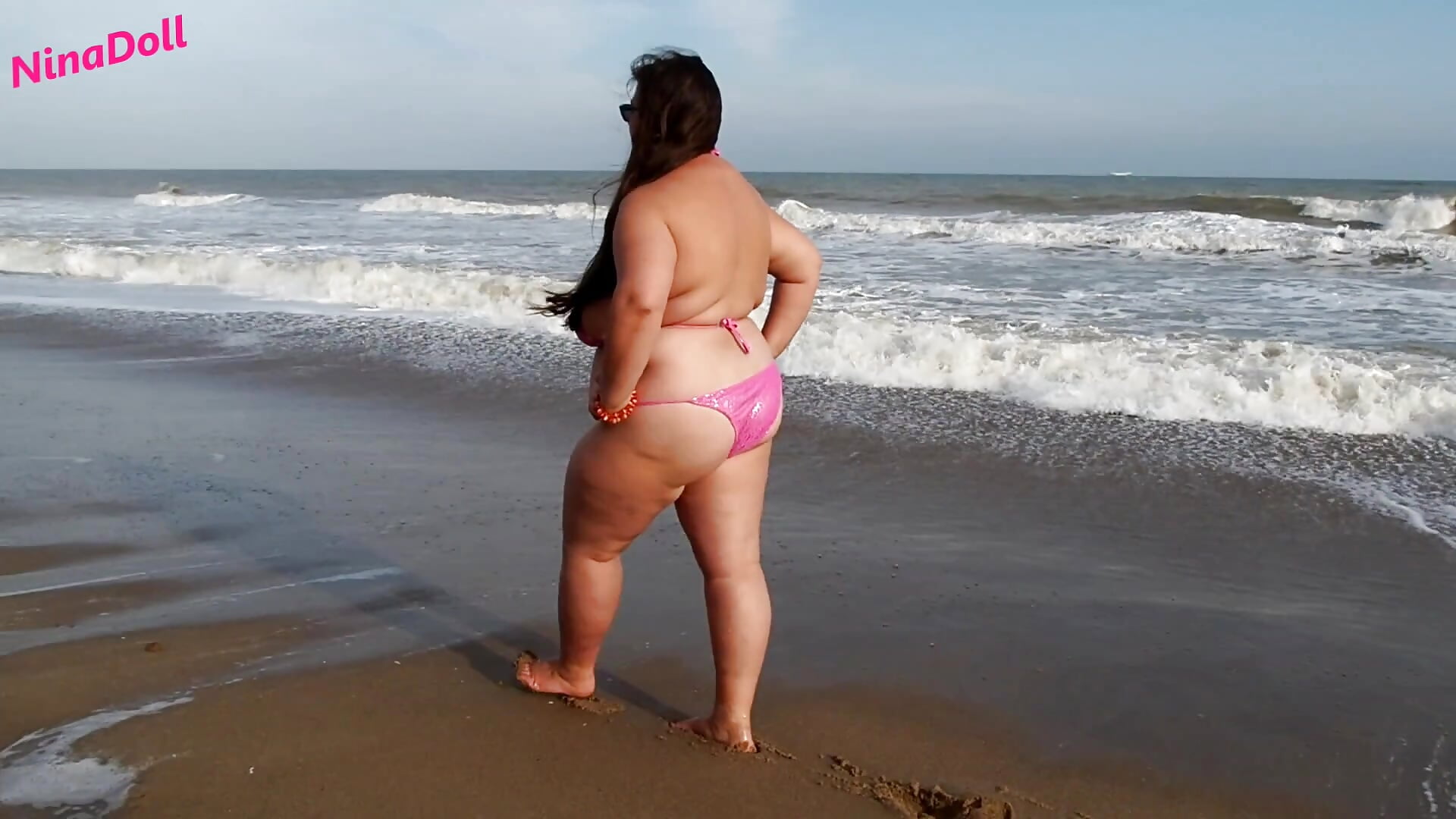 catwalk at the beach BIKINI and nude BBW - video by NinaDollBBW cam model
