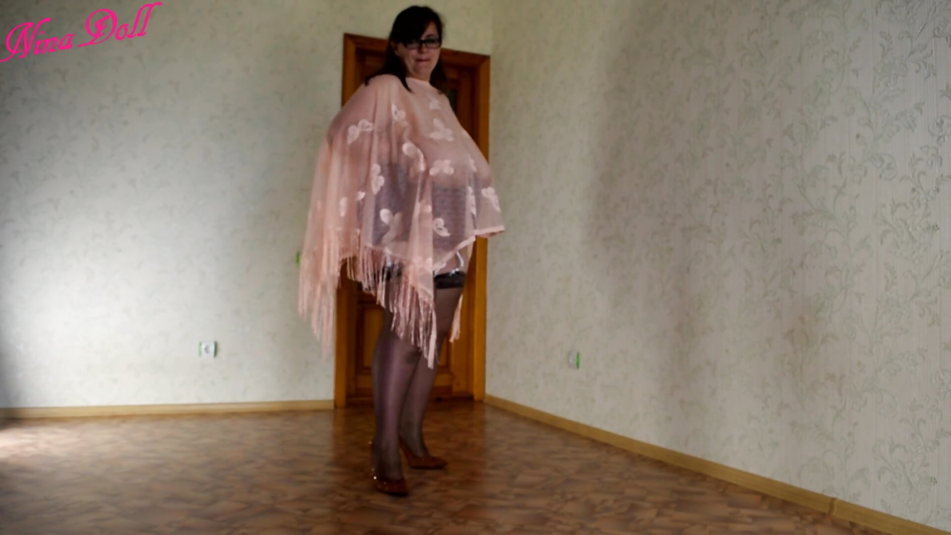 stockings suspenders huge dildo riding - video by NinaDollBBW cam model