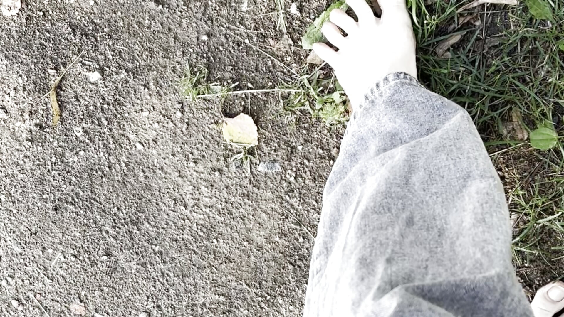 Walking barefoot on the ground