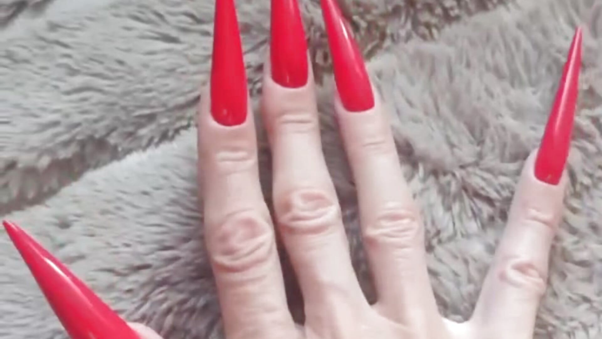 Extremely long RED nails. I want to play with your dick and scratch it - video by WhiteQueen888 cam model