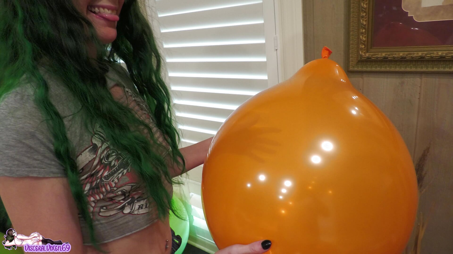 Clothed balloon destruction (nails, bites, fisting & more) - video by VisceralVixen69 cam model