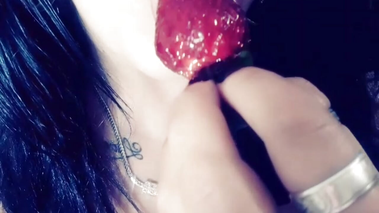Strawberry tease - video by SatisfymyPussy cam model