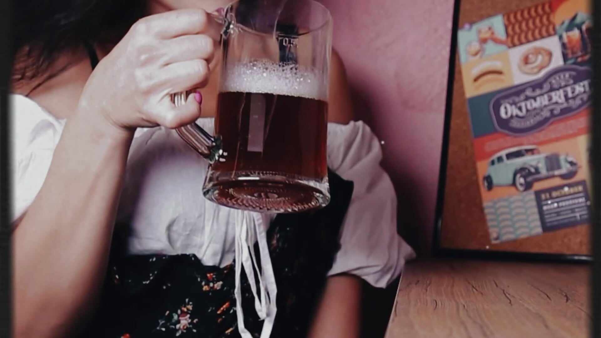 Bavarian sexy girl in a bar (dream)