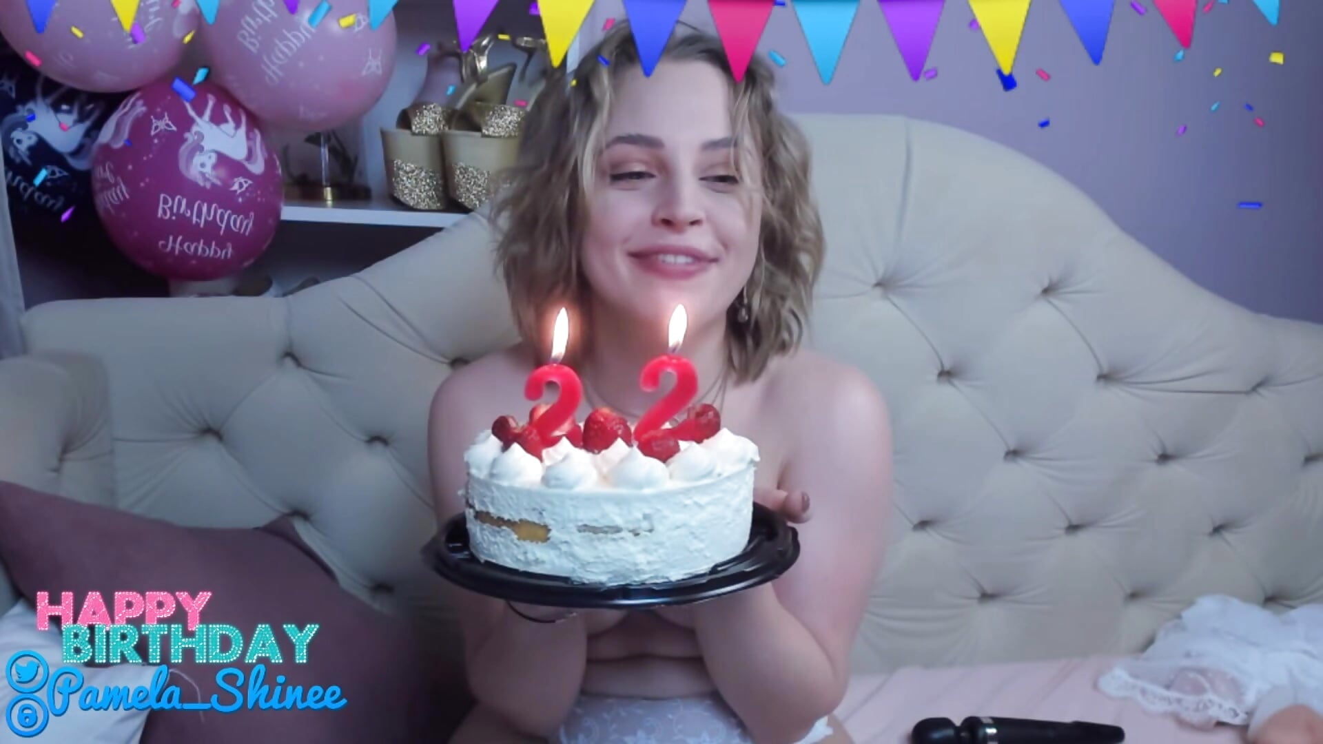 happy birthday - video by PamelaWet cam model