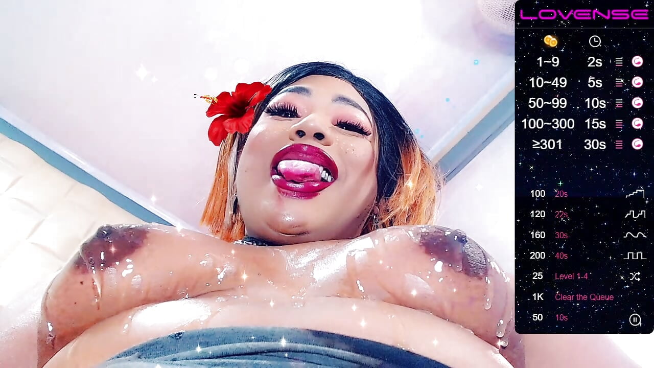 Very Lube  on My tits and very hard cock - video by tsviolett cam model