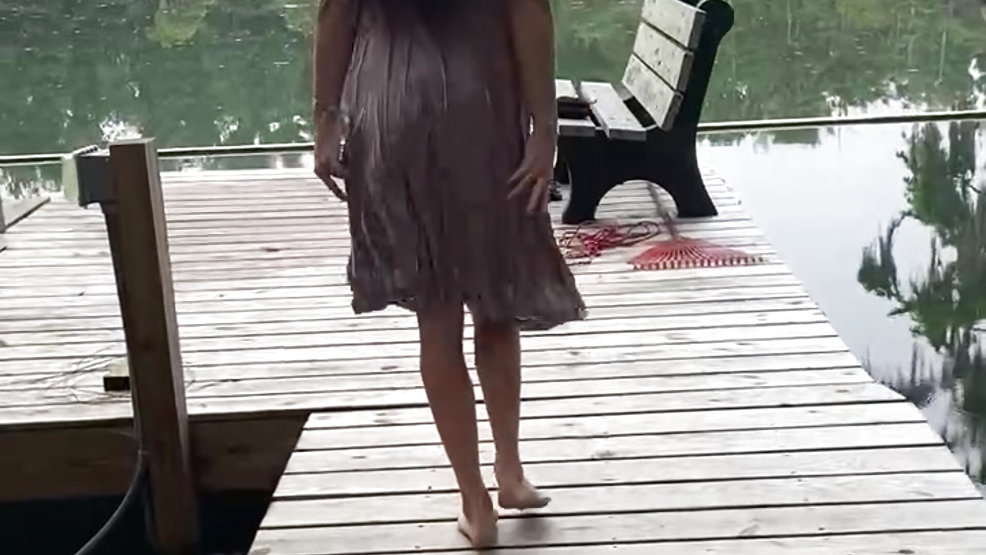 Walking down the dock and getting in the Blue Spring naked - video by KittyWhispers cam model