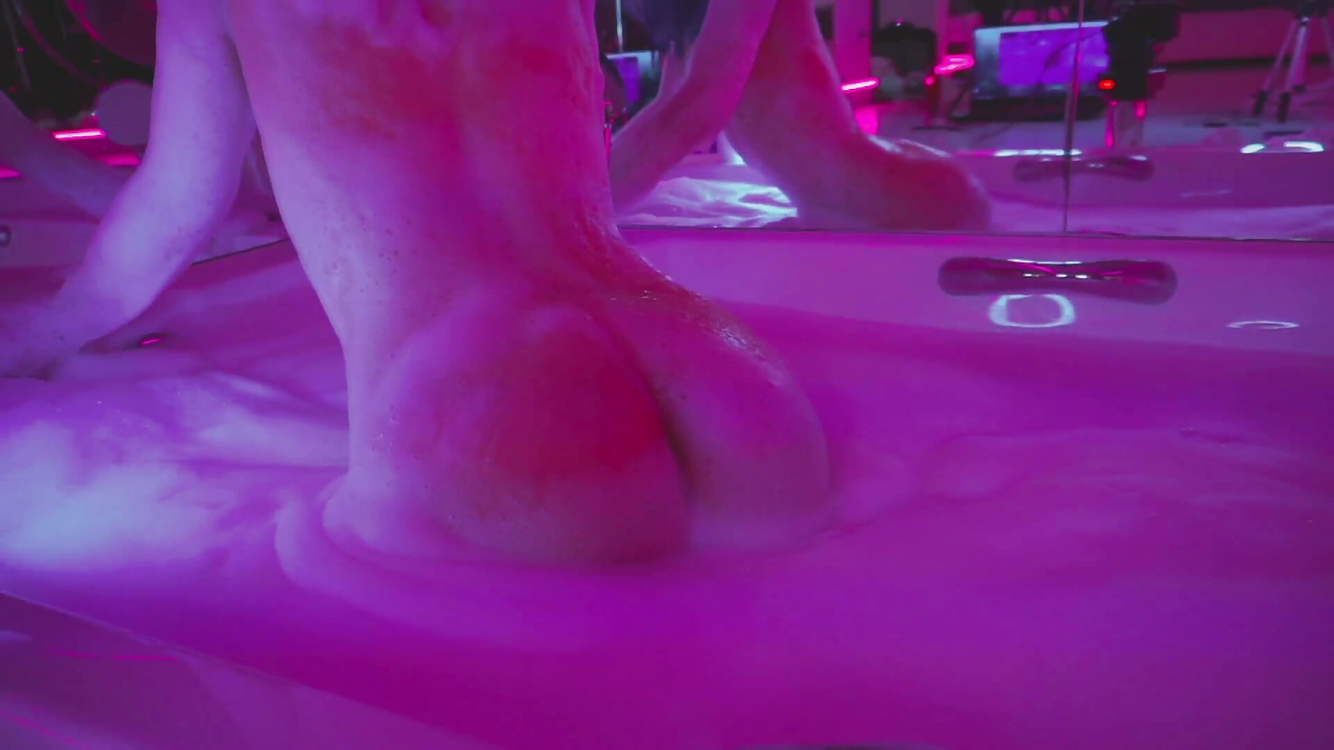 in the hot tub with Alyssa