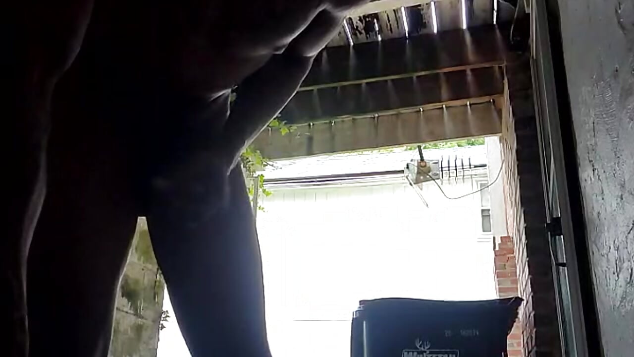 Public stroke with cumshot