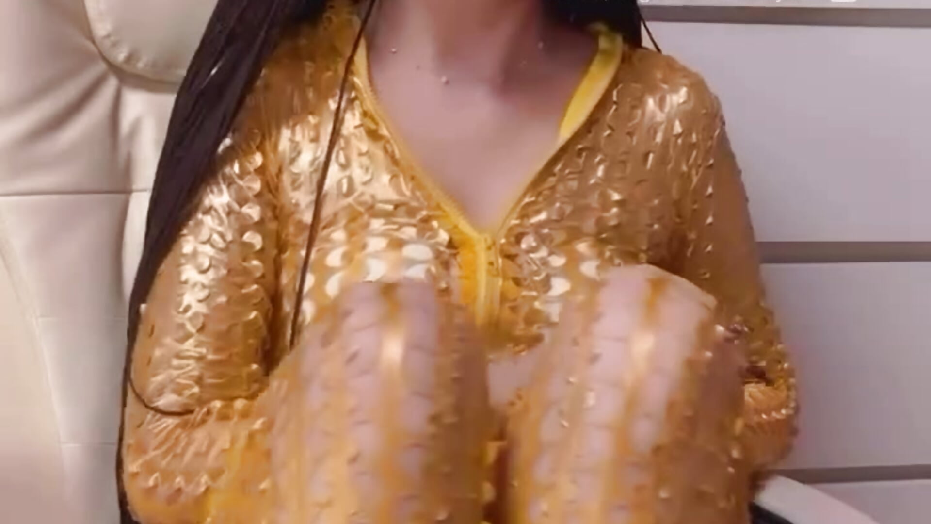 In a gold jumpsuit - video by Cutie_orgasm cam model