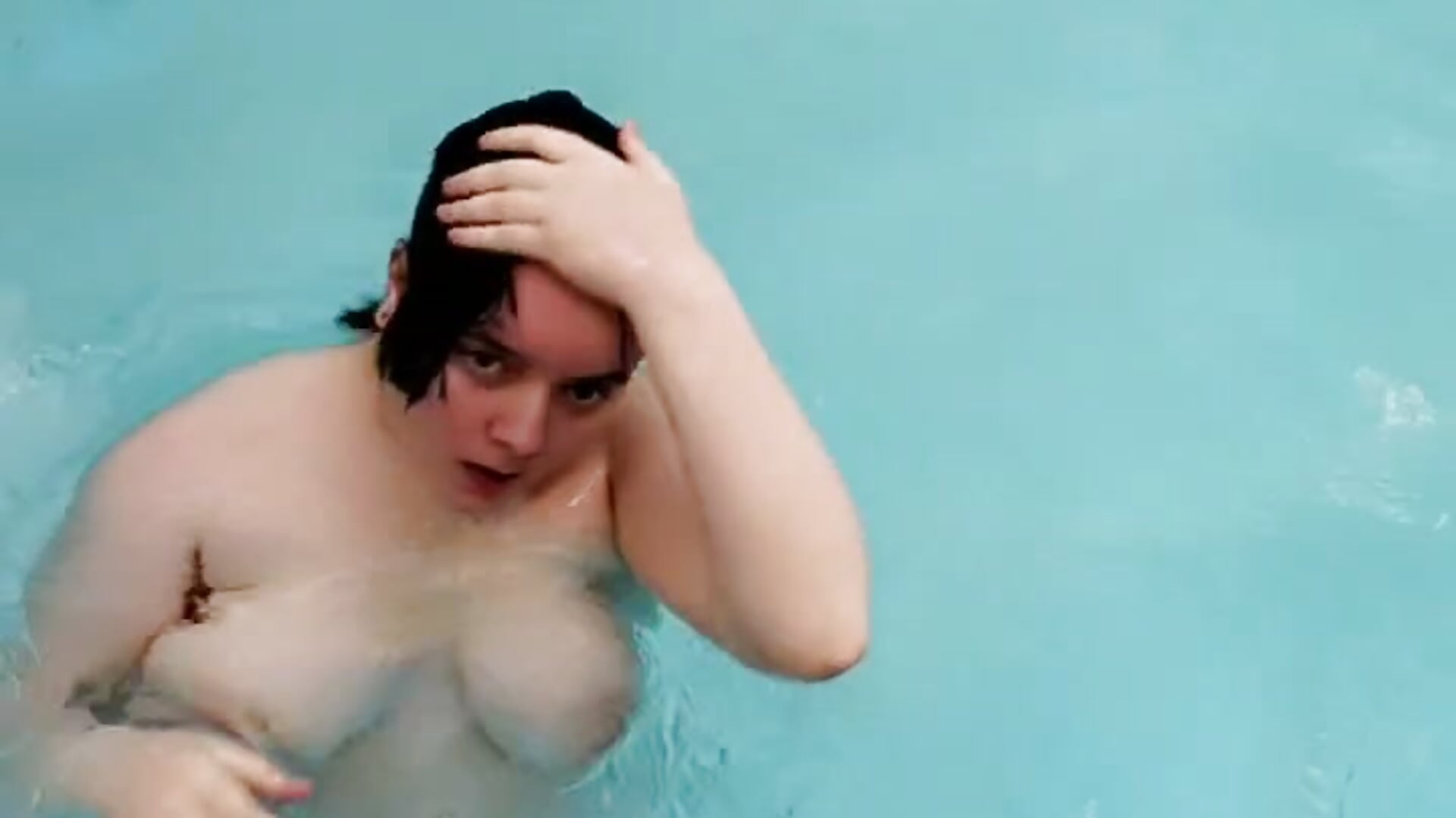 swimming in the pool completely naked 3 - video by LittleShyy cam model