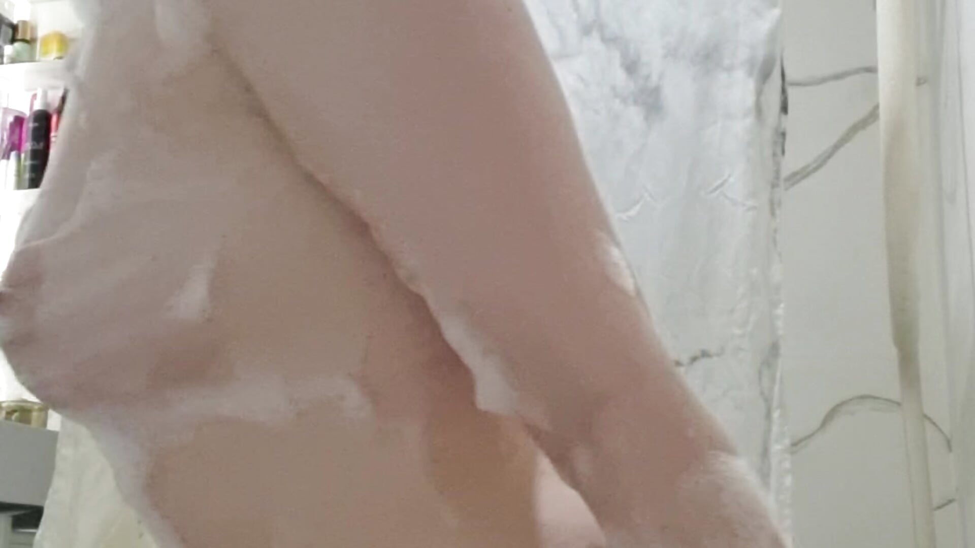 Naked in  shower