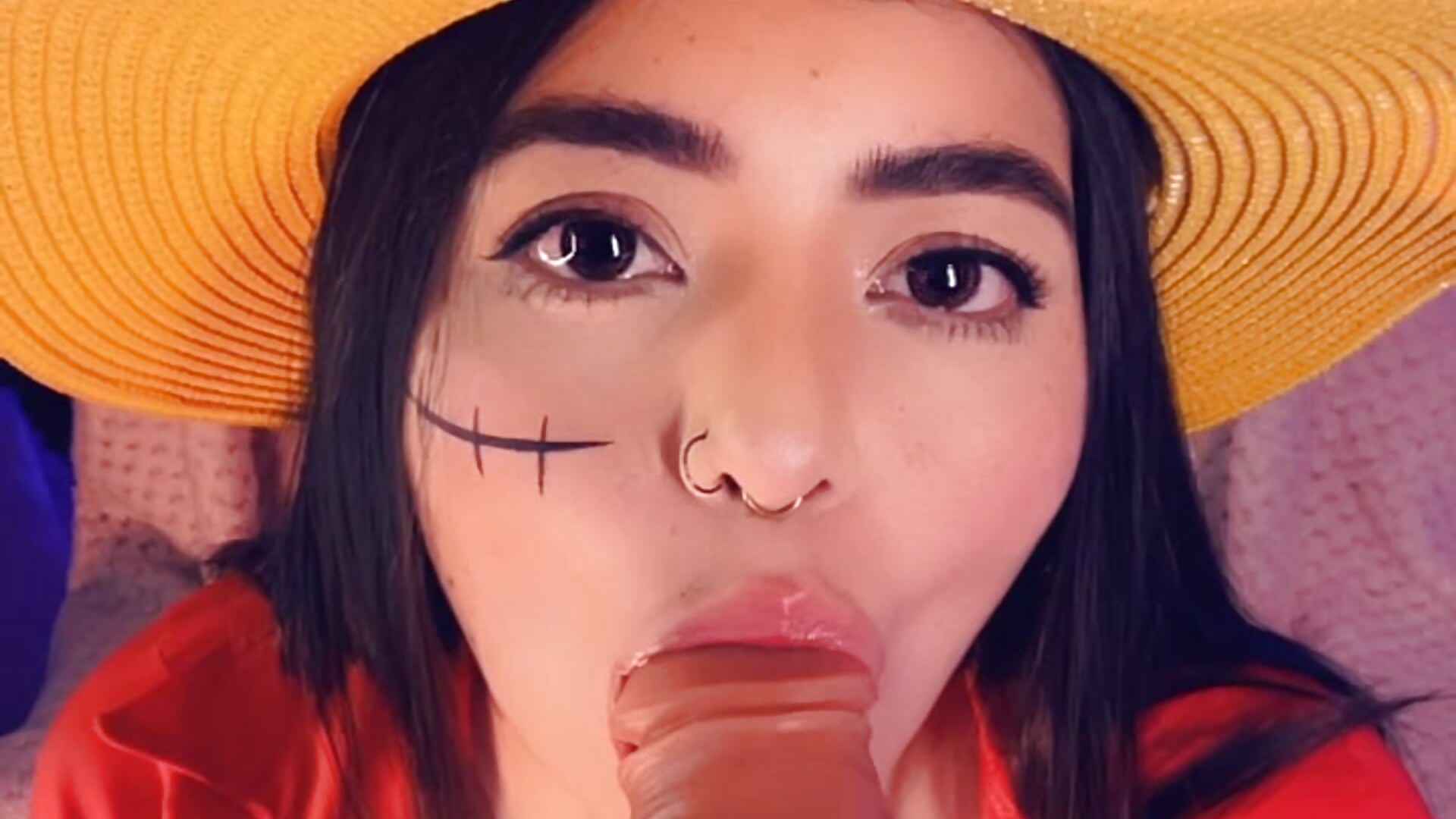 Luffy sucks your dick
