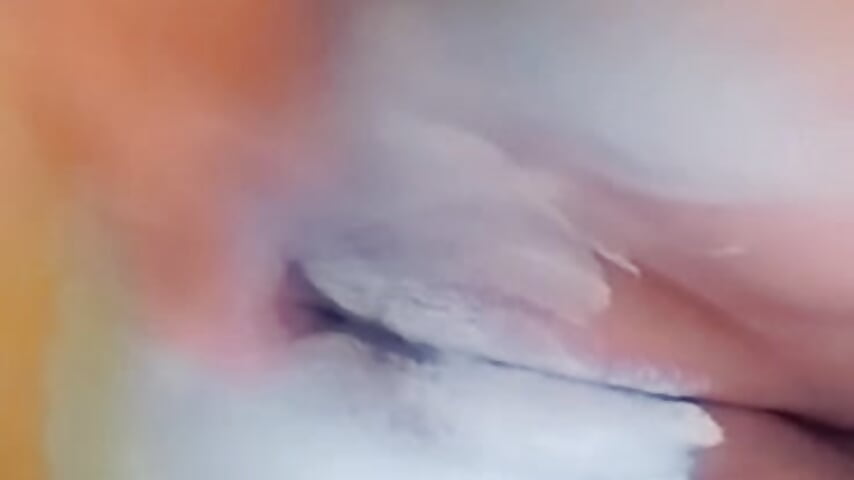 applying face mask to my bald innie pussy - video by HYPHYtype cam model