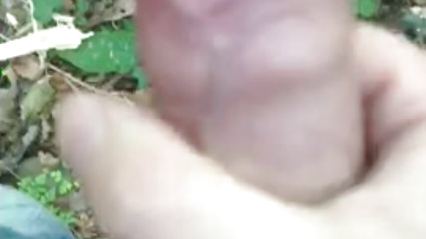 getting ready to cum outdoors in the woods - video by UkDadBody cam model