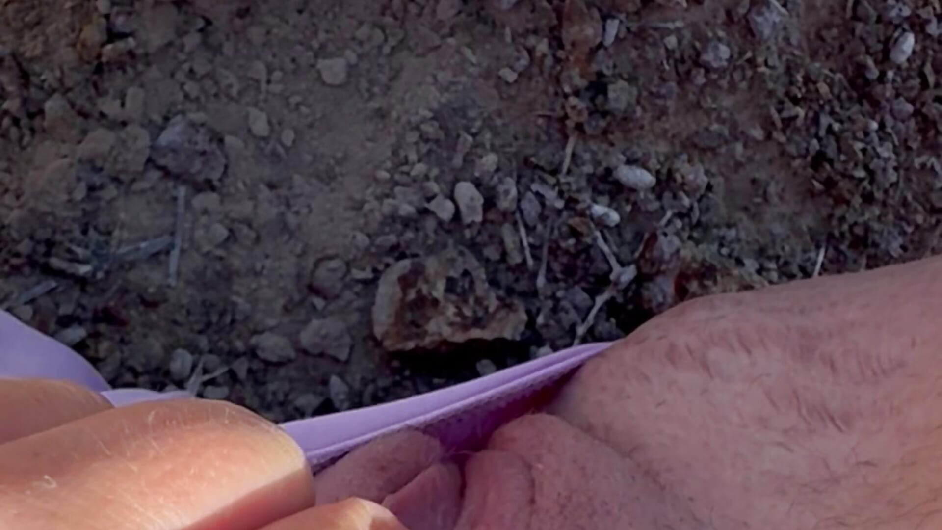 Naughty hike break pussy tease
