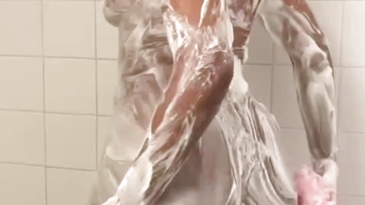 twerking in the shower with soap covering my whole body