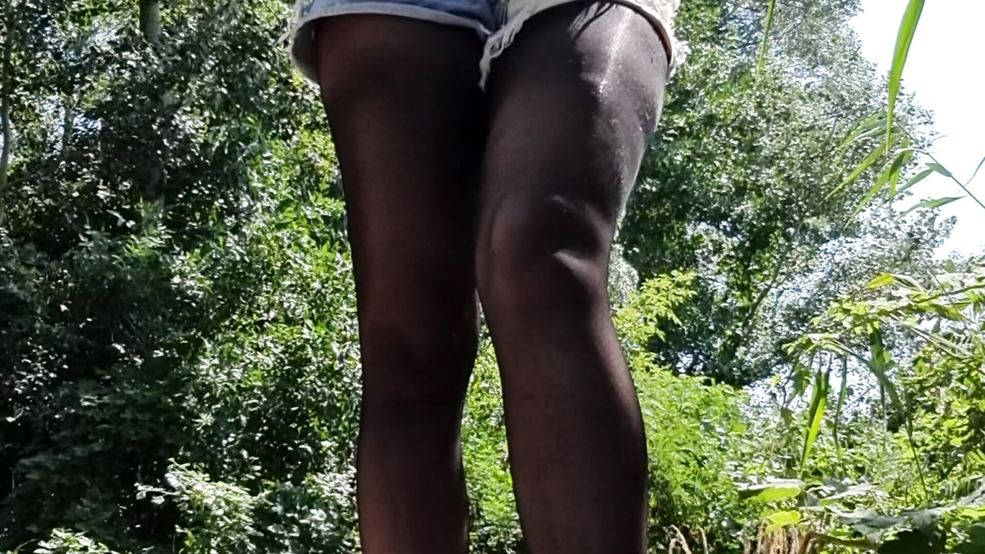 Out of Street hot SQUIRT Break my nylon tights + fuck me with a DILDO