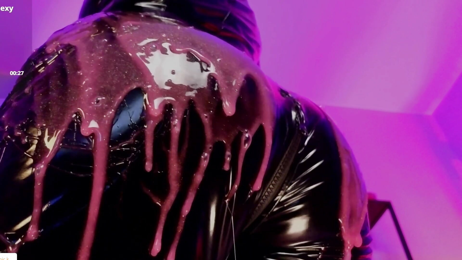 Make a mess with slime over catsuit