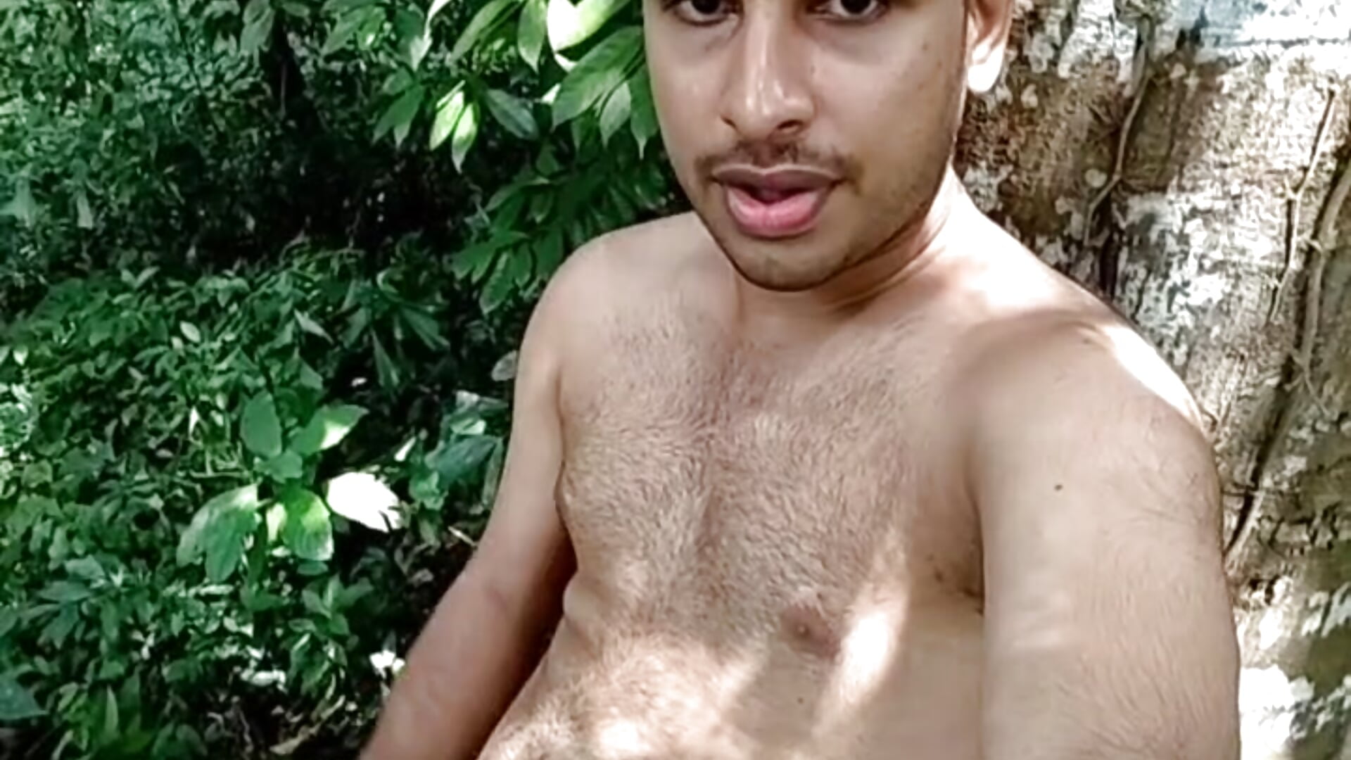 Full nude and cum outdoor