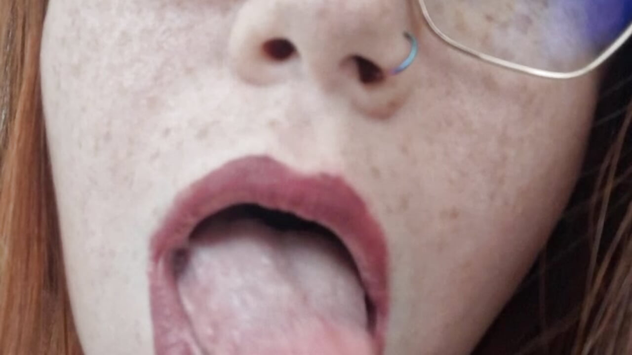 Masturbating and sucking small dildo with my black suit in doggy position