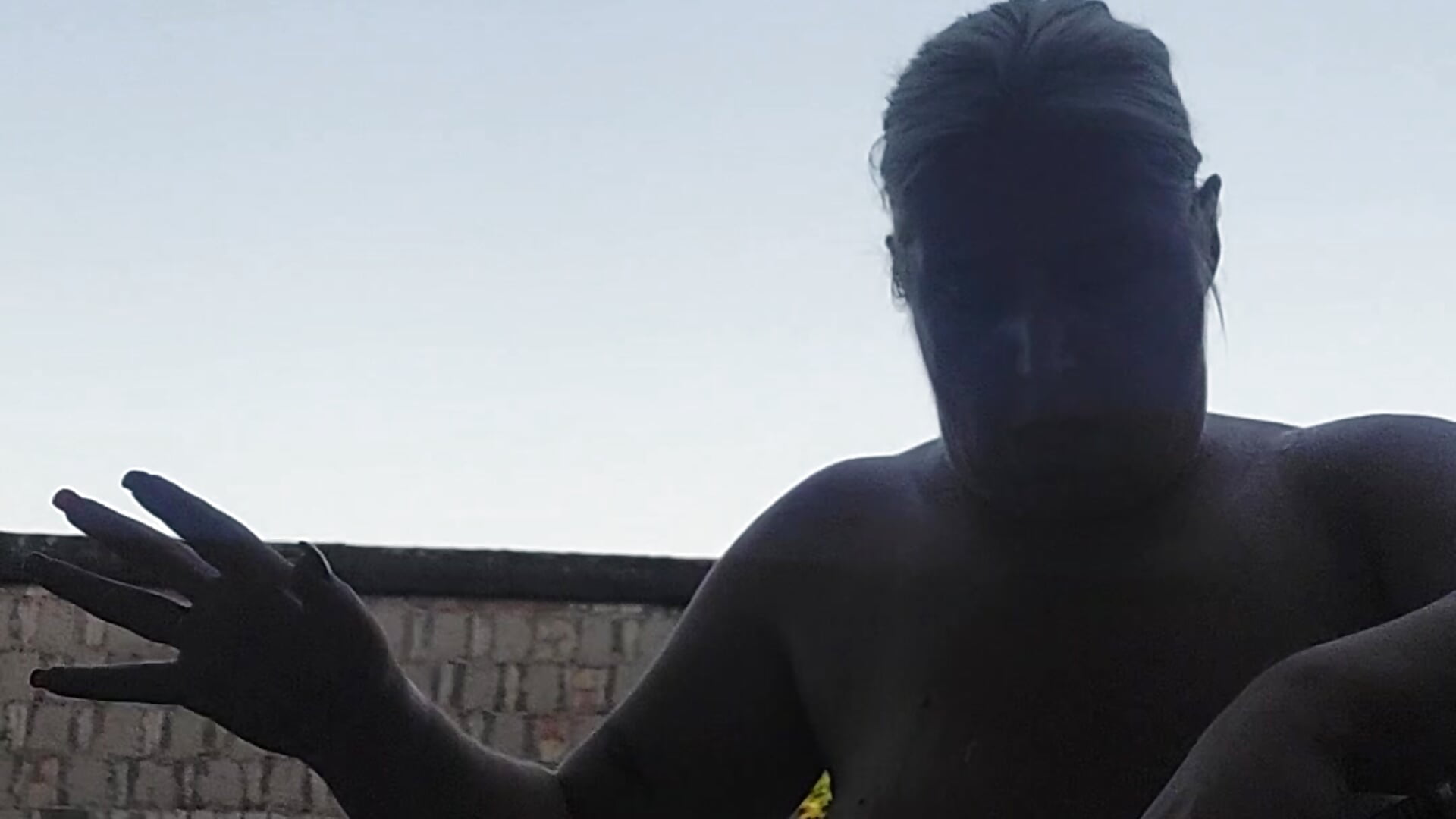 Outdoor shower naked