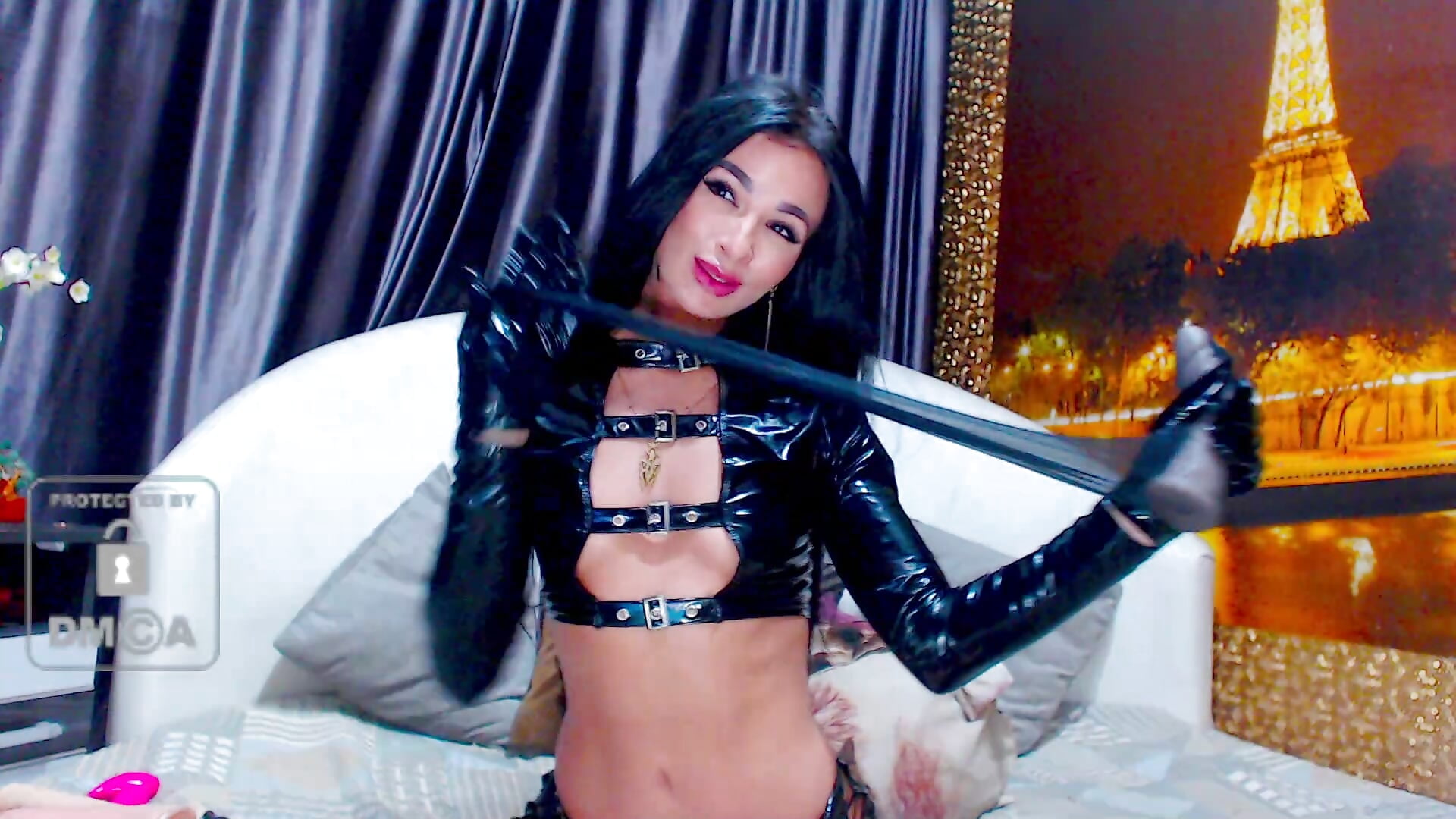 hard fuck ass with stocking in black latex with big squirt