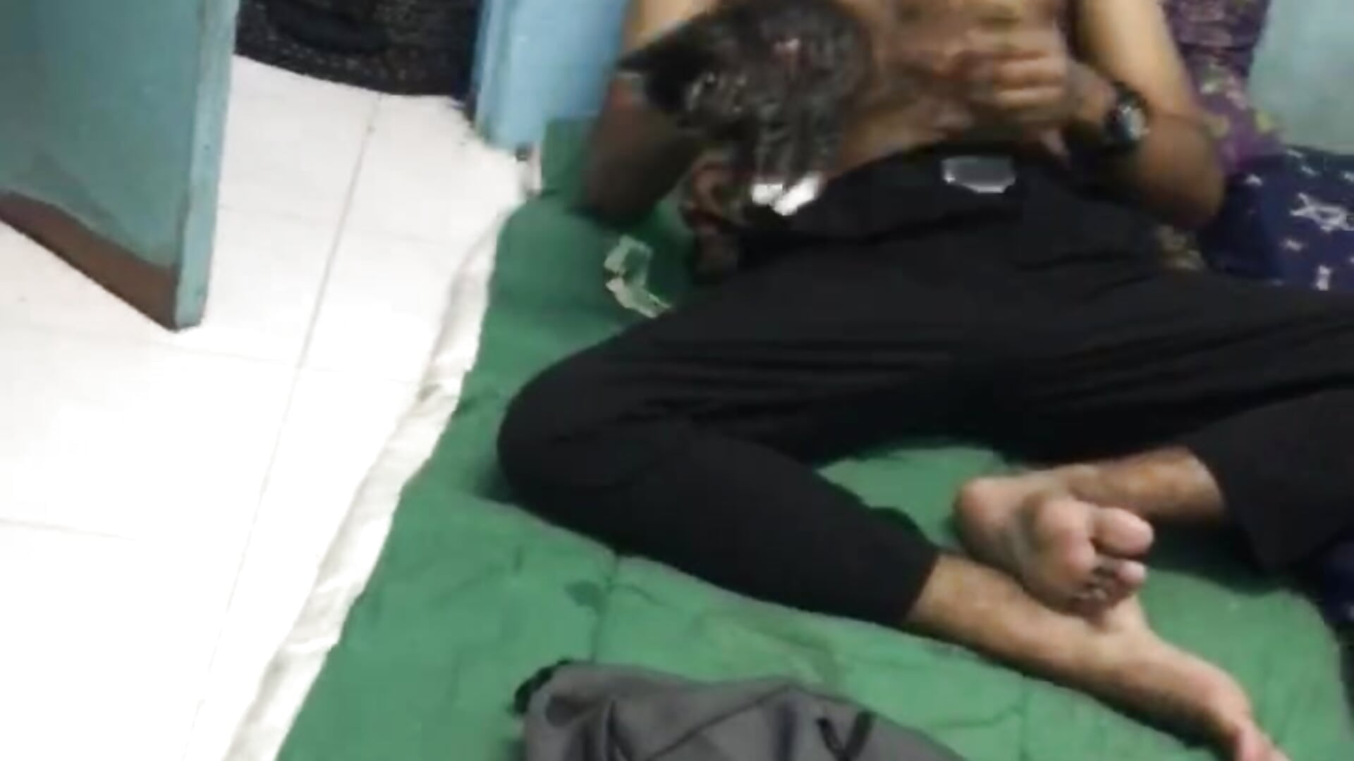 The boy with cute cat and they were playing. - video by World3025 cam model