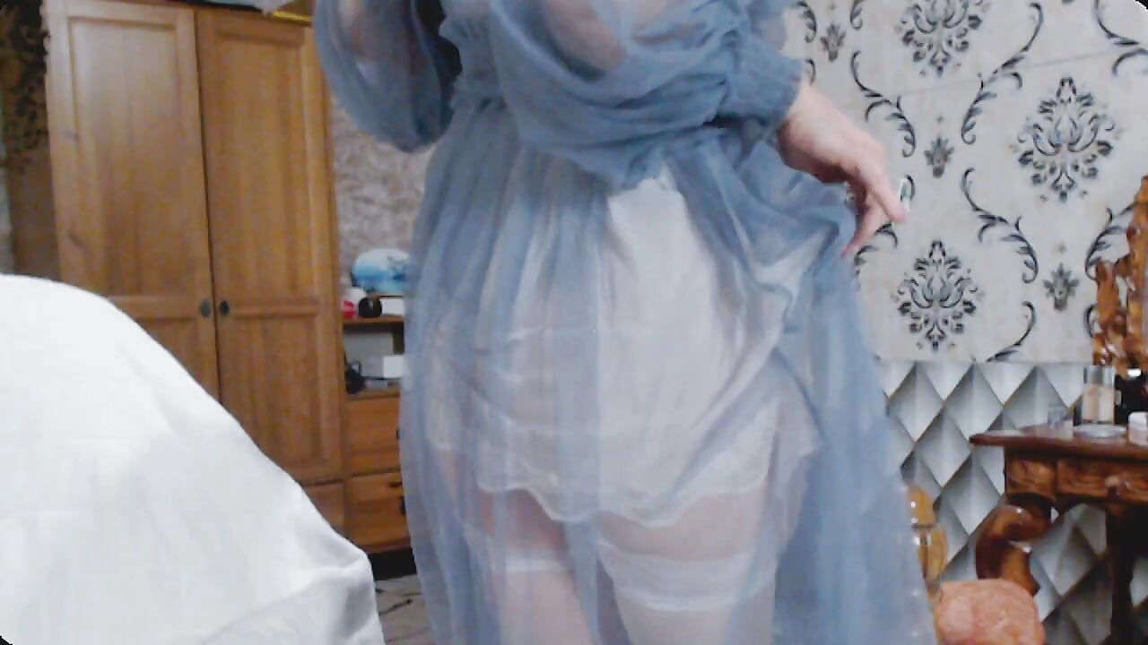 Transparent blue, white stockings