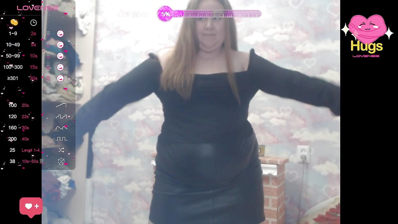 me in a leather skirt with bare tits