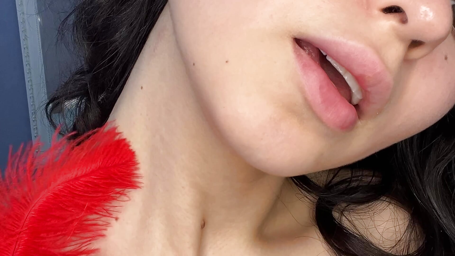 sexy and gentle teasing with a feather