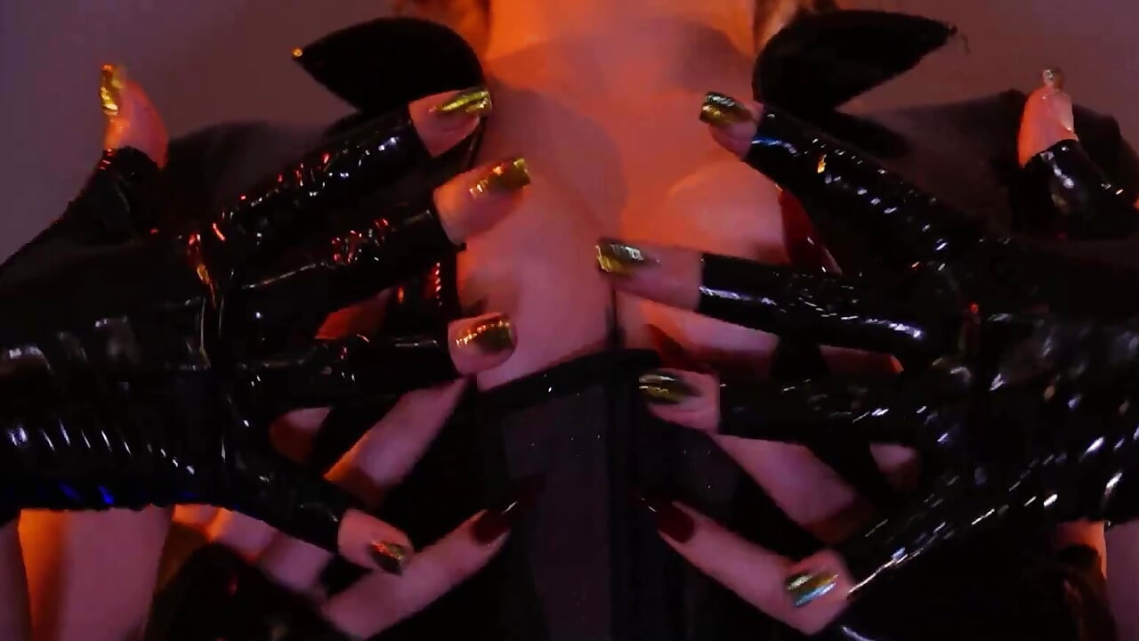 breast caresses in 4 hands
