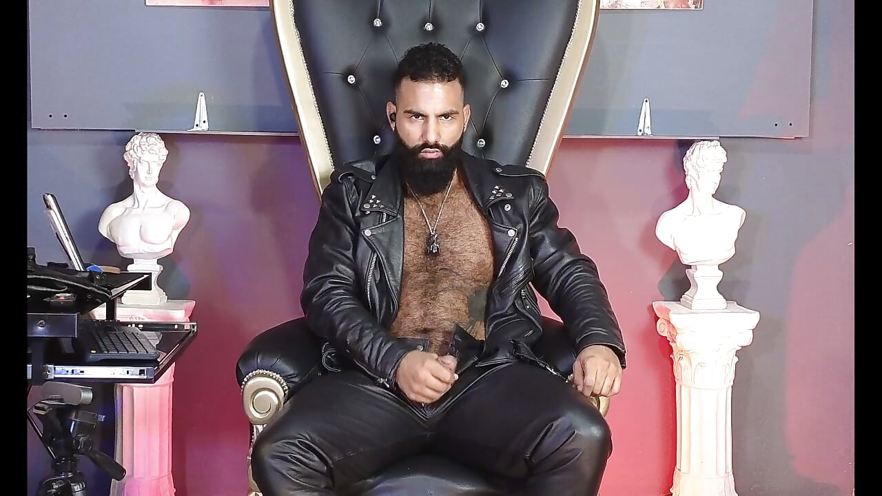 DICK OUT ON LEATHER