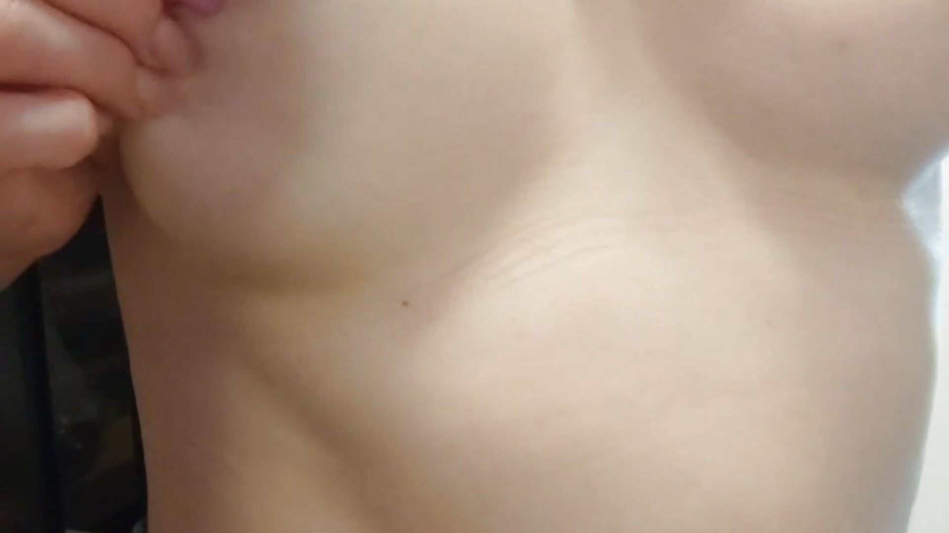 Boobies out in a kitchen 😁