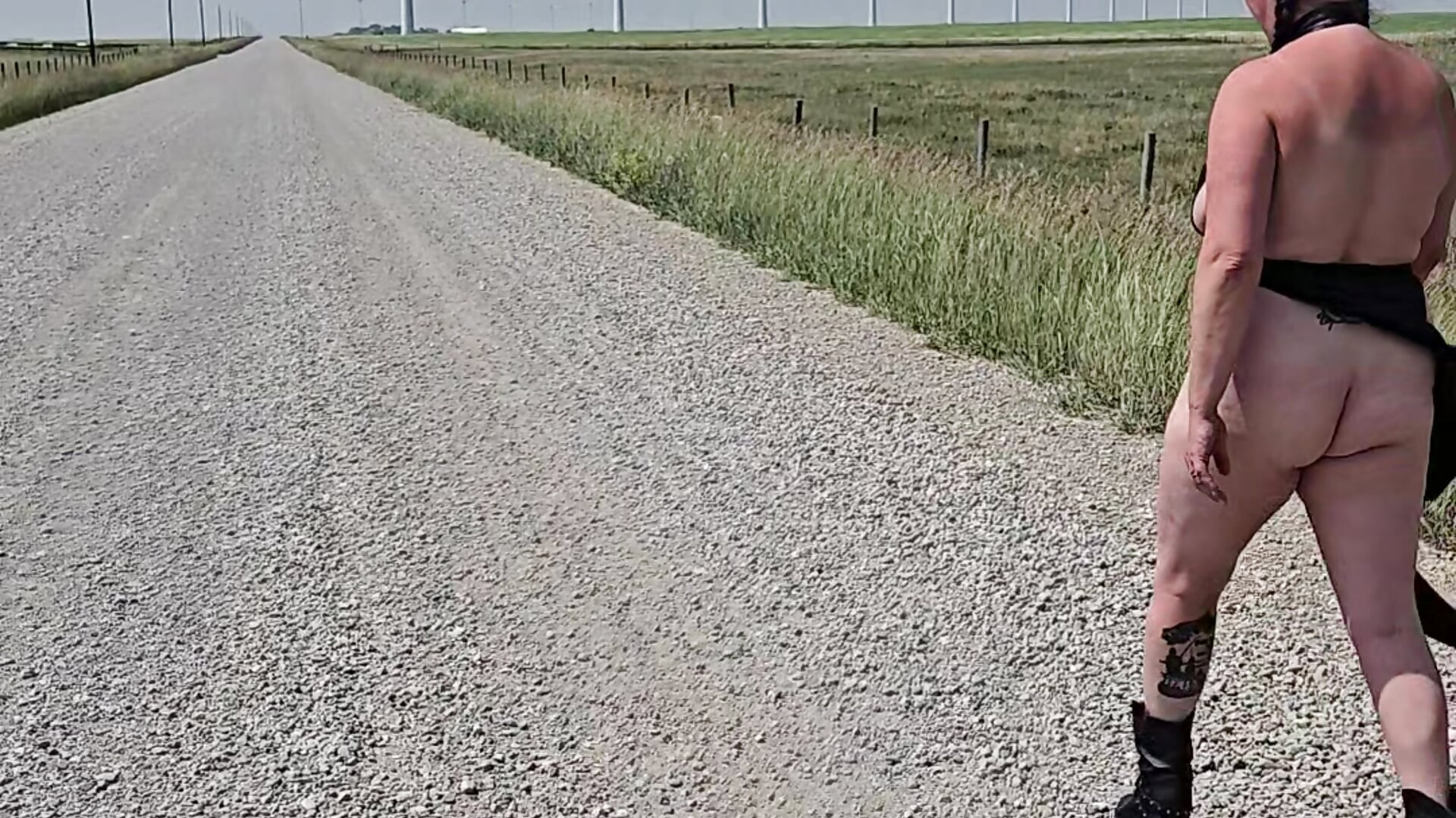 Walking on a breezy day with no panties