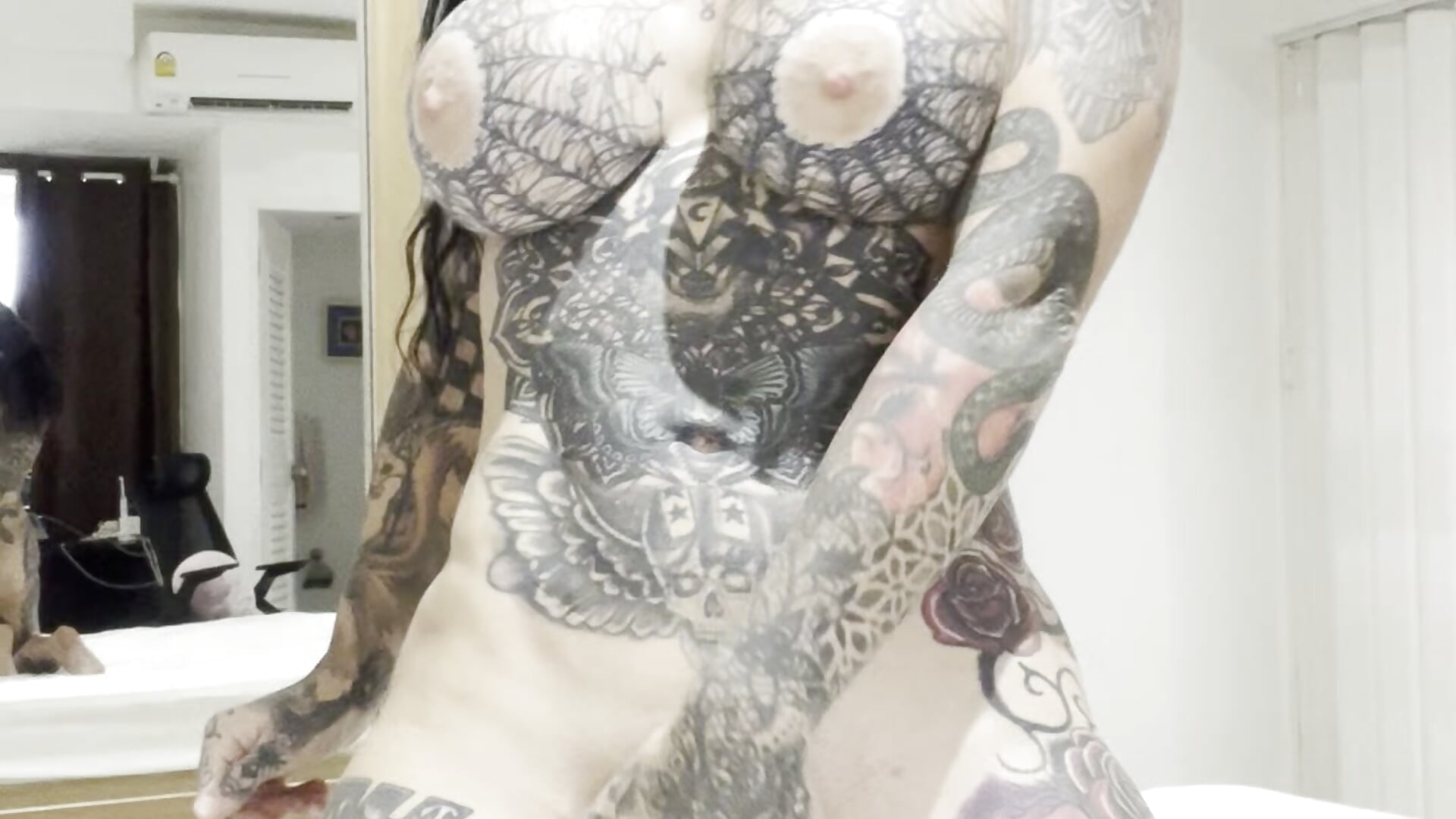 striptease,,drool,bj and tit wank with bbc dildo - video oleh darkinkedbabe kamera model