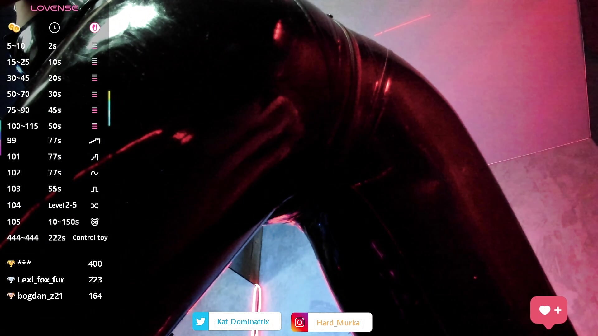 Ass in latex leggings