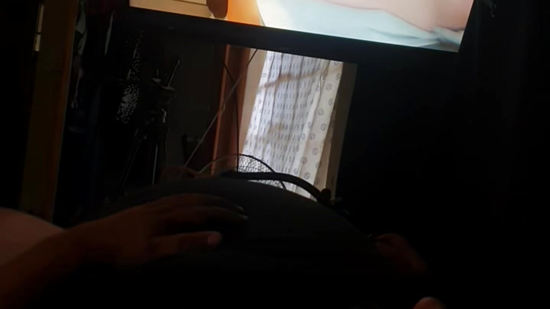 Part 1 Caught secretly watching his fav videos masturbasting. Who's the chick in the video?