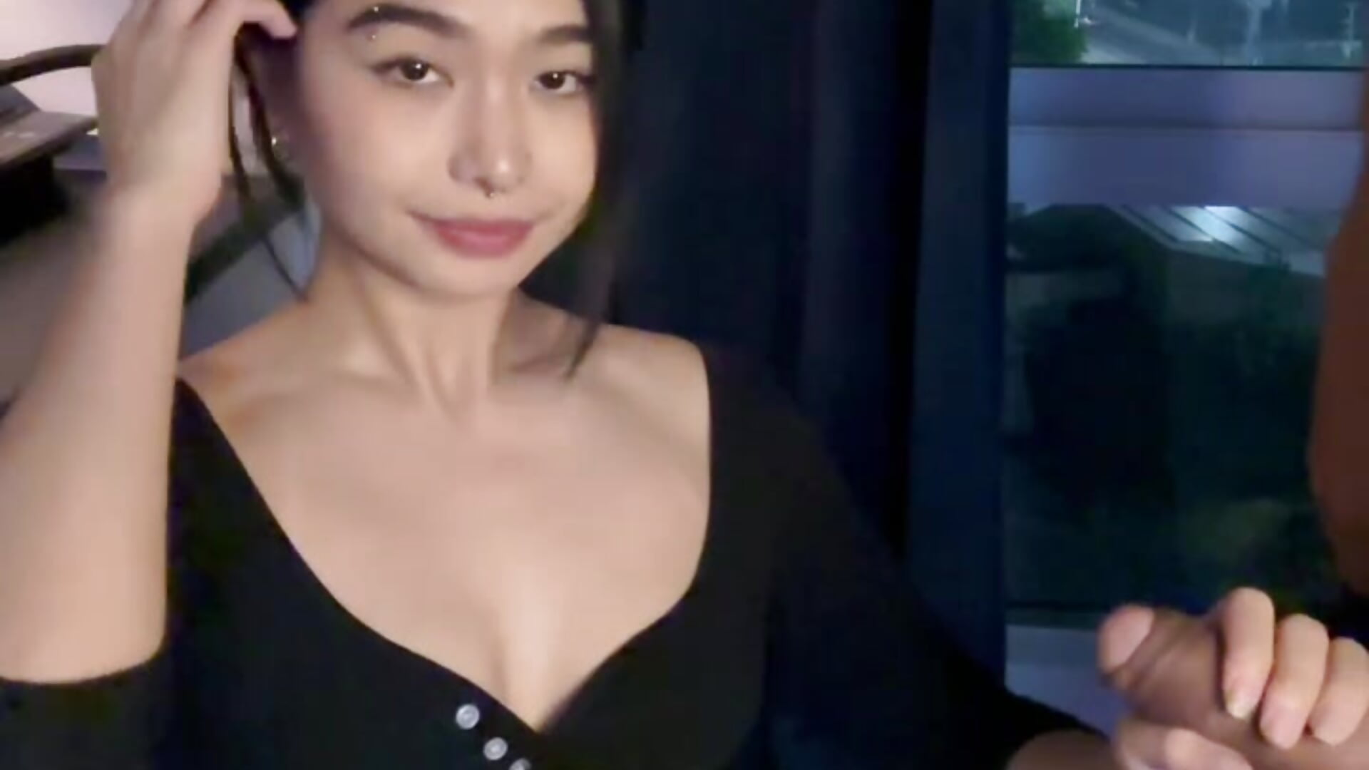 Facial swallow cum and hand job